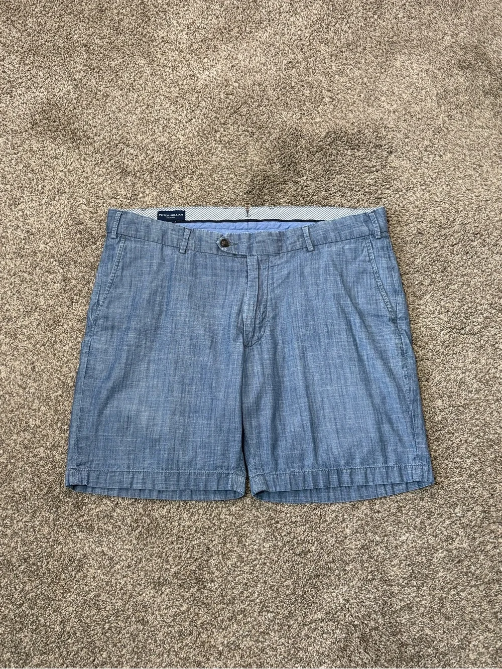 Peter Millar Crown Chambray Indigo Blue Casual Golf Shorts 8